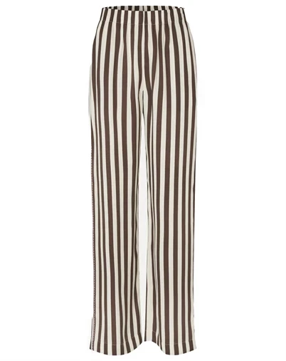 Stine Goya - Elasticated Long Bukser - Ivory Stripes 